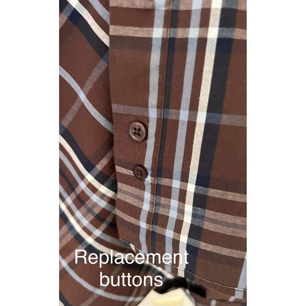 Work n Sport Mens Plaid Button Down Shirt 📍Lot of 2📍Red Brown XLT Long Sleeve - Picture 10 of 11